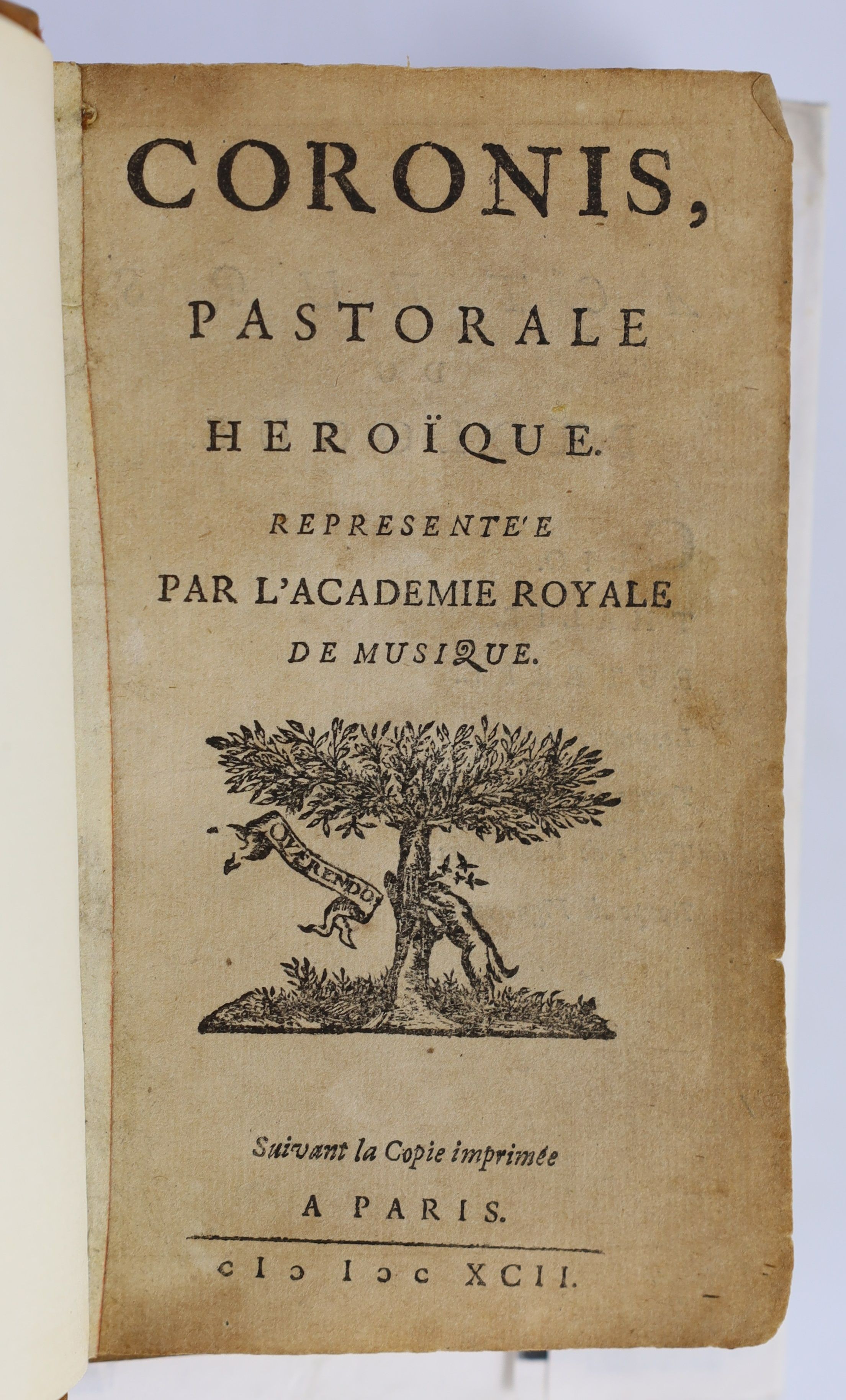 Dufresny, Charles Rivière - La Nopce Interrompue, Comedie, 12mo, quarter red morocco with marbled boards by Isadore Smeers, Pierre Ribou, Paris, 1699